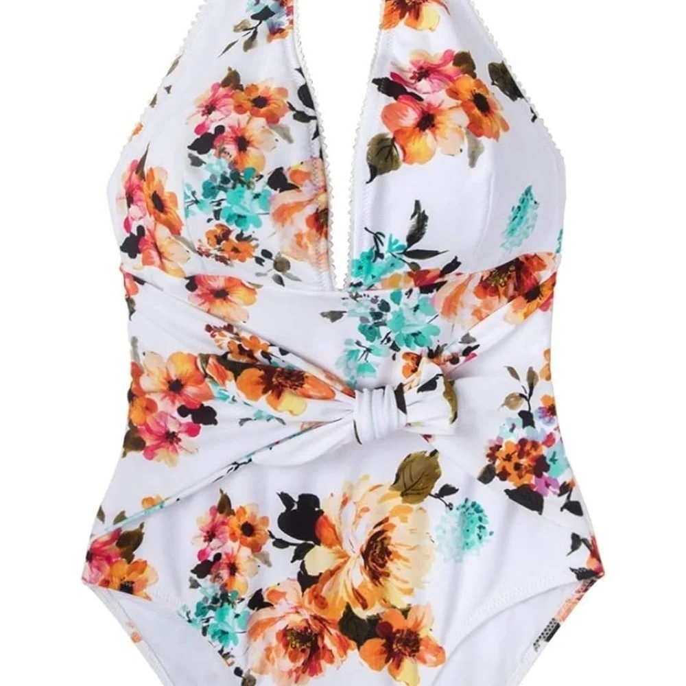 CUPSHE Women's Tie Waist Floral Print One Piece size XXL NWT
